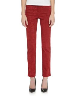Sheri Skinny Jeans with Shattered Wash, Red