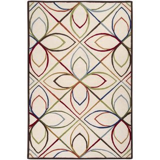 Hand tufted Arnhem Ivory Geometric Wool Rug (2 X 3)