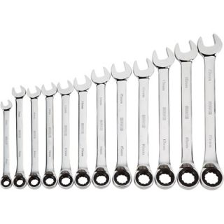 Klutch Reversible Ratcheting Wrench Set   12 Pc., Metric 8 19mm