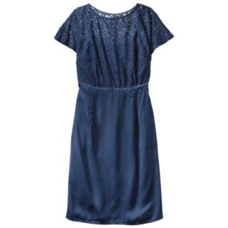 TEVOLIO Womens Plus Size Lace Bodice Dress   Office Blue 20W