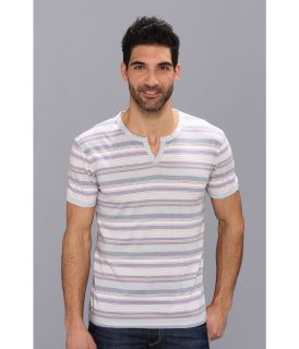 Lucky Brand Sublimation Stripe Notch Neck Tee Mens T Shirt (Blue)
