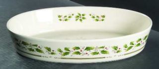 Royal Limited Holly Holiday Oven to Table Oval Baker, Fine China Dinnerware   Ho