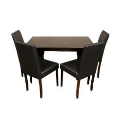 Warehouse Of Tiffany Five piece Brown Faux leather Dining Furniture Set