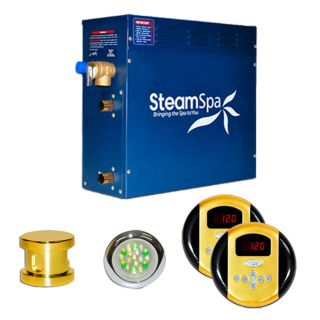 SteamSpa RY750GD Royal 7.5kw Steam Generator Package in Polished Brass