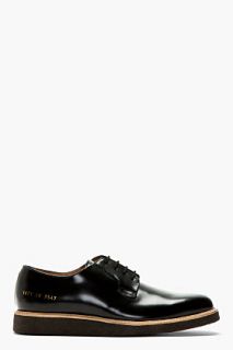 Common Projects Black Leather Crepe Sole Shine Derbys