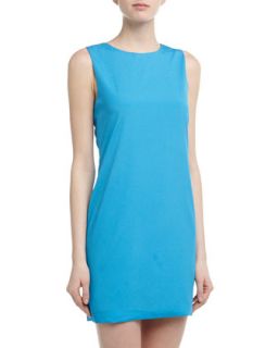 Twiggy Charmeuse Mini Dress, Turquoise