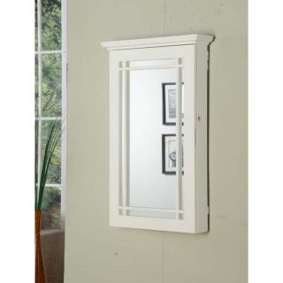 White Wall mount Jewelry Armoire With Lock