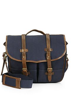 Polo Ralph Lauren Waxed Twill Messenger Bag   Blue