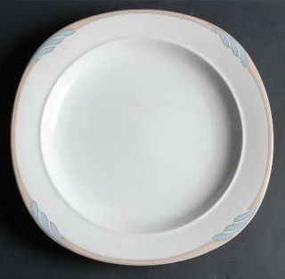 Mikasa Omega Blue/Peach 11 Round Platter/Chop Plate, Fine China Dinnerware   Bl