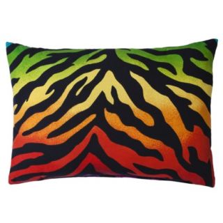 Zebra Rainbow Oblong Pillow   14x20