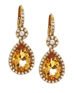 Diamond & Citrine Drop Earrings