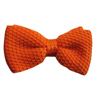 Dmitry Mens Orange Italian Knitted Silk Bow Tie (OrangePre tiedAdjustable Fits 15  to 18 inch neck sizeCare instructions Dry cleanMaterials 100 percent silkMade in Italy )