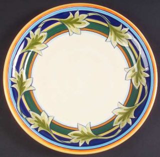 Gibson Designs Carmelita Dinner Plate, Fine China Dinnerware   Green Leaves On M