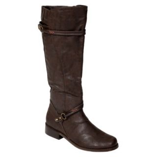 Womens Journee Collection Buckle Accent Tall Boot   Brown   7