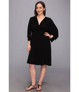 Rachel Pally Plus Size Rib Short Caftan Dress White Label Womens Dress (Black)