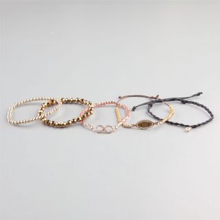 5 Piece Bead/Love/Infinity Bracelets Gold One Size For Women 228429621