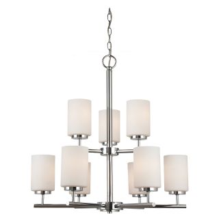Sea Gull Lighting 9 light Chrome Finish Chandelier With Etched Opal White Glass