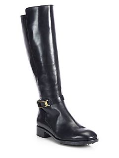 Tods Leather Riding Boots   Black