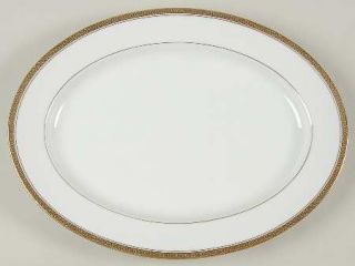 Noritake Pompeii 13 Oval Serving Platter, Fine China Dinnerware   Gold Band&Inn