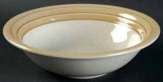 Newcor Sculpture Coupe Cereal Bowl, Fine China Dinnerware   Tan Rim,Indented Ri