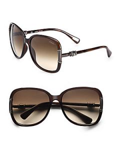 Lanvin Swarovski Crystal & Oversized Square Butterfly Sunglasses   Brown
