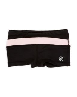Striped Mini Shorts, Black, 4 5