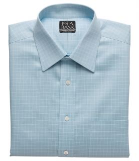 Signature Wrinkle Free Spread Collar French Cuff Blue Ground Check Dress Shirt J