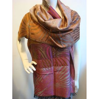 Selection Privee Paris Silk/ Modal Rust Pink Zebra Wrap Scarf