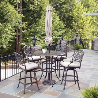 Floral Blossom Taupe 5 piece Bistro Set