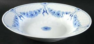 Bing & Grondahl Empire Blue & White Large Rim Soup Bowl, Fine China Dinnerware  