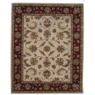 Tempest Hand tufted Ivory/ Red Rug (4 X 6) (WoolPile height 1.5 inchesStyle TraditionalPrimary color IvorySecondary color RedPattern FloralTip We recommend the use of a non skid pad to keep the rug in place on smooth surfaces.All rug sizes are appro
