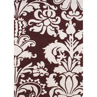 Hand tufted Venice Leaves Reddish brown Wool Rug (5 X 8)