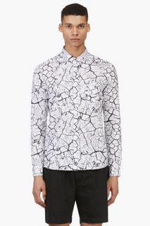 Surface To Air White Crackled Print Shirt