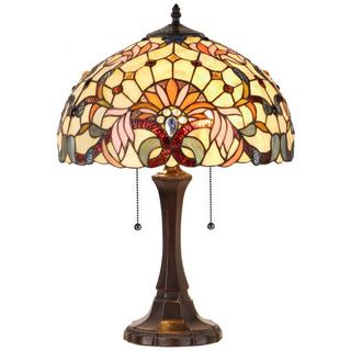 Tiffany Style Victorian Motif 2 light Table Lamp