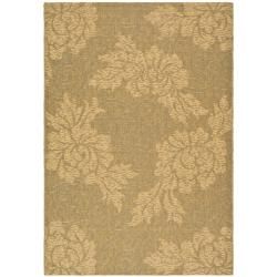 Indoor/outdoor Gold/natural Floral Pattern Rug (53 X 77)