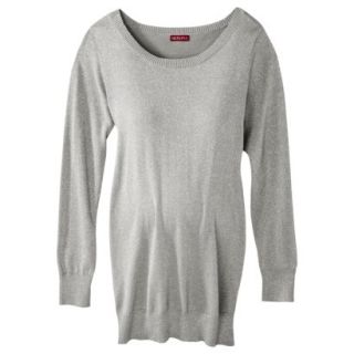 Merona Maternity Long Sleeve Lurex Pullover Sweater   Light Gray S