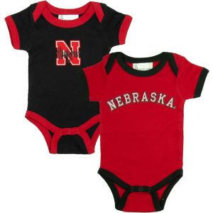 Nebraska Cornhuskers NCAA Infant 2 Pack Contrast Creeper