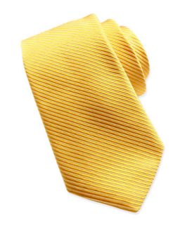 IB Slim Stripe Textured Silk Tie, YellowA
