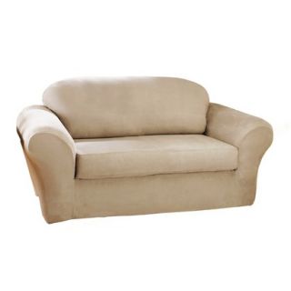 Sure Fit Stretch Suede Sofa Slipcover   Oatmeal