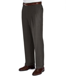 Business Express Pleated Front Trousers  Charcoal Stripe or Olive Plaid JoS. A.