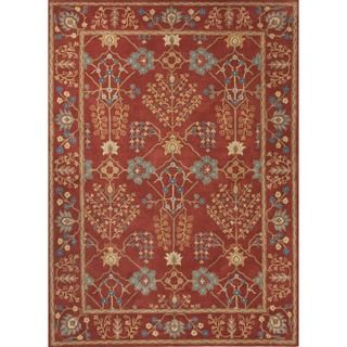 Hand tufted Transitional Red Wool Rug (36 X 56)