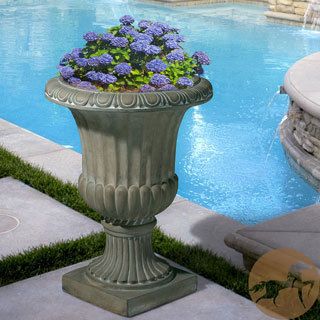 Christopher Knight Home Antique Green Italian 26 inch Urn Planter (Antique greenNo assembly requiredSturdy constructionNeutral colors to match any outdoor decorIdeal for just decoration or for decorative plantsDimensions 26 inches high x 19.7 inches wide
