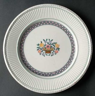 Wedgwood Trentham Red Luncheon Plate, Fine China Dinnerware   Edme, Red & Navy B