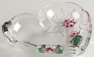 Mikasa Holiday Bloom Small Heart Bowl   Frosted Flowers,Red Berries,Green Leaves