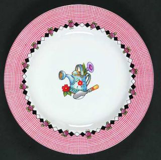 Sakura Garden Time Salad Plate, Fine China Dinnerware   Engelbreit,Garden Tools,