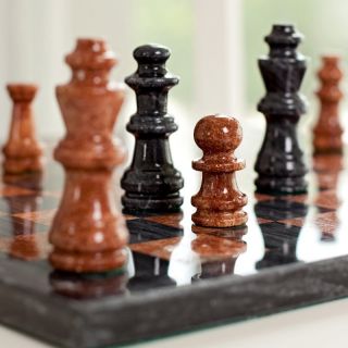 Black and Tan Marble Chess Set   96016BT