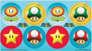 Super Mario Party Small Lollipop Sticker Sheet