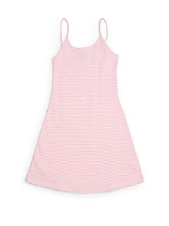 Girls Striped Knit Tank Dress   Pink Knit