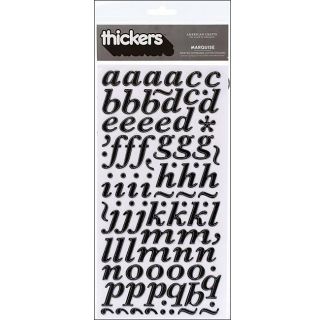 Thickers Printed Marquise Black Chipboard Stickers