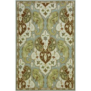 Hand hooked Green/ Brown Area Rug (36 X 56)